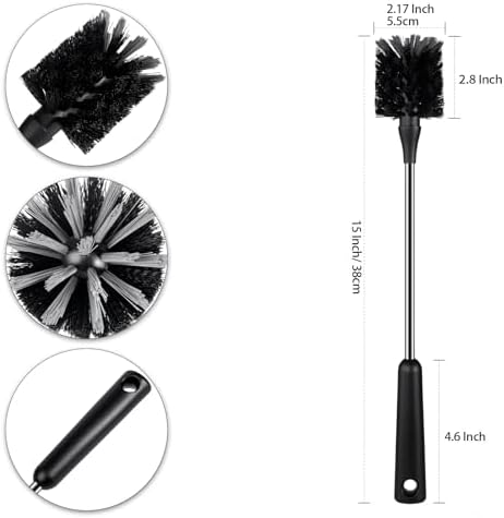 Water Bottle Brush, 15 Inches Long Stainless Steel Handle Bottle Brush