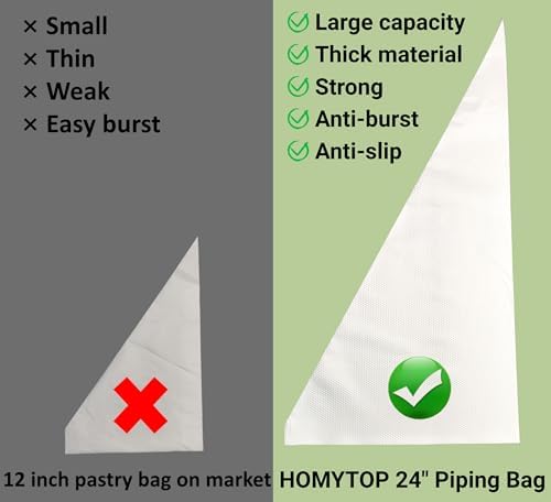 24 Inch Piping Bags, 100 Pack Tipless Pastry Bags