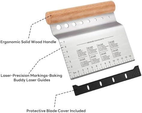 Bench Scraper Kitchen Herb Stripper,Dough Scraper Cutter,Food Scraper