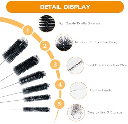 Brush Family Straw Cleaner Brush Set 6 Pieces