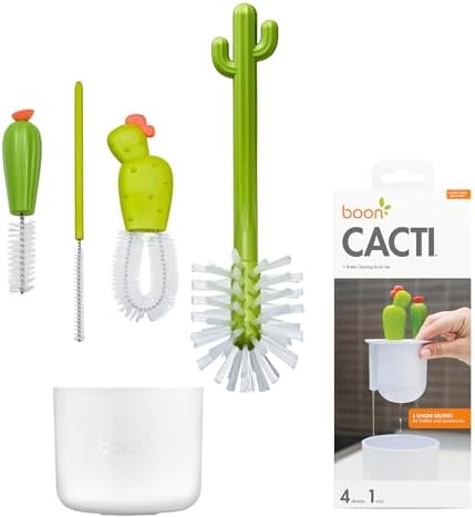Boon Cacti Bottle Cleaning Brush Set, 4 Count