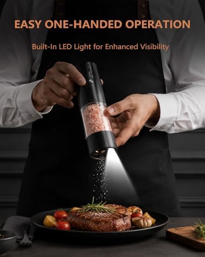 Electric Salt & Pepper Grinder Set with LED