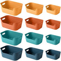 OWill 12-Pack Mixed Plastic Storage Bins and Baskets for Efficient