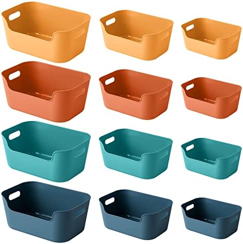 OWill 12-Pack Mixed Plastic Storage Bins and Baskets for Efficient