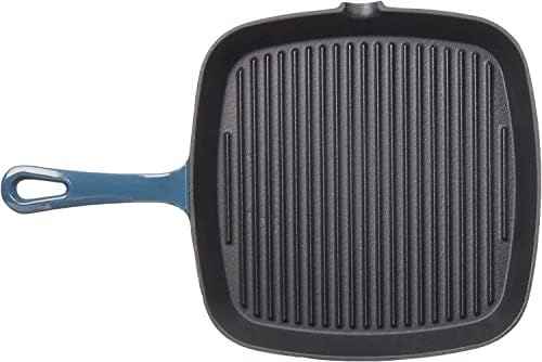 Cuisinart , 9.25" Square Grill Pan, Enameled Provencial Blue