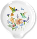 JarThenaAMCS 4.7inch Floral Hummingbird Spoon Rest Small Watercolor