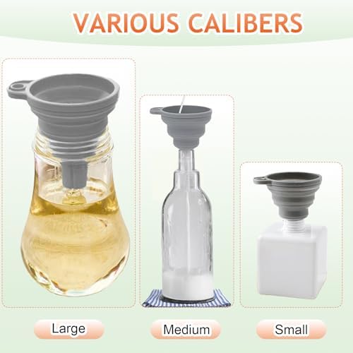 Kitchen Funnel Set, 2026 New Food Grade Silicone Collapsible Funnels