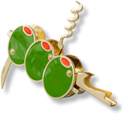 ban.do Novelty Martini Olive Corkscrew and Bottle Opener, Aesthetic