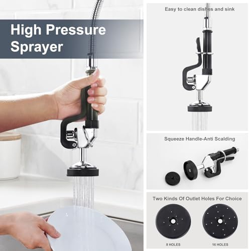 Commercial Kitchen Faucet with Pre-Rinse Sprayer