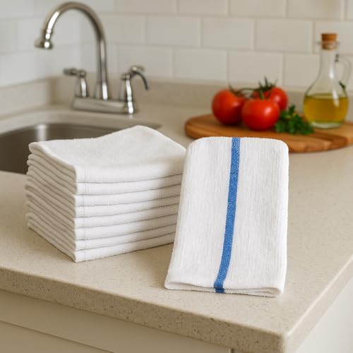 ZUPERIA Bar Mop Towels - 12 Pack (16"x19") - 100% Cotton High