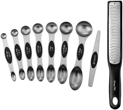 Spring Chef Stainless Steel Magnetic Measuring Spoons, Set of 8 &