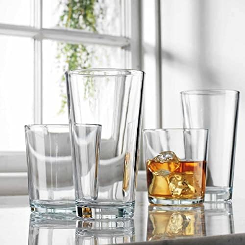 Glaver's Drinking Glasses Set of 12. Glassware set, 6 Highball Glass
