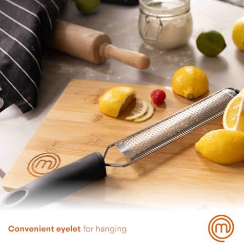 MasterChef Zester Grater with Handle, Stainless Steel, Non Slip Grip