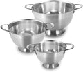 Stainless Steel Colander Set of 3 (1.5-3-5Quart) | Durable Rice and