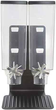 HUBERT 2 Container Cereal Dispenser w/ Stand 9 3/16"L x 8 1/8"W x 17 3/16"H