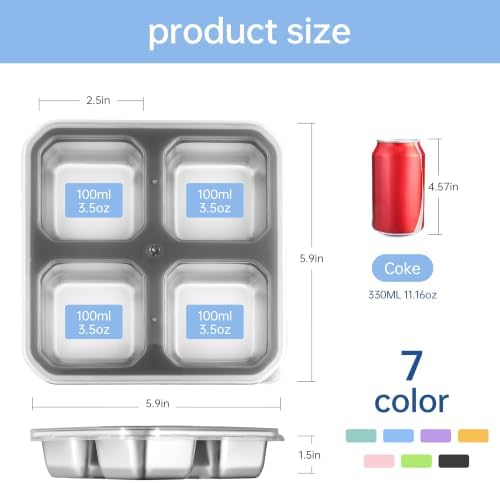 BEFOY 4 Pack Stainless Steel Snack Containers with Lids