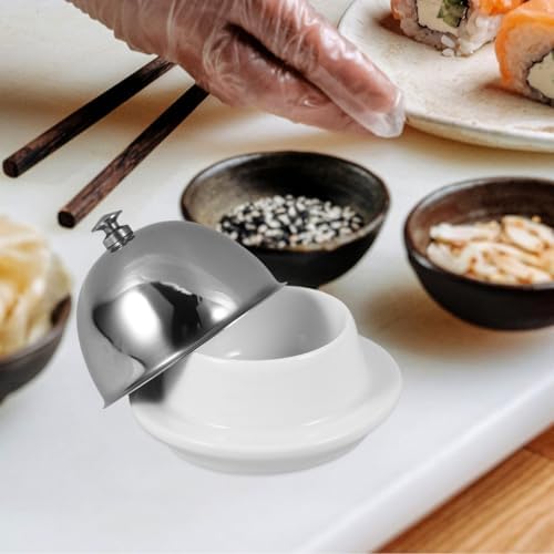 Tofficu 3 Pcs Ceramic Butter Dish with Lid, Round Butter Keeper with