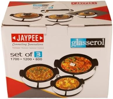Glasserol 3-Piece Stainless Steel Casserole Set with Glass Lids