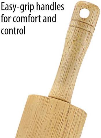 FARBERWARE Classic Wood Rolling Pin, 18-Inch Hardwood Dough Roller for