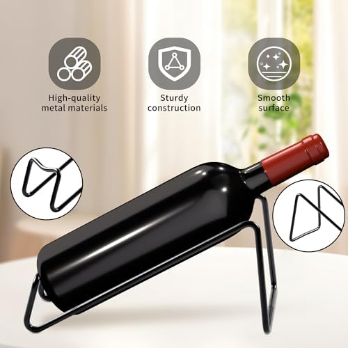 TONLEA Countertop Wine Rack, 4 Pcs Wine Bottle Holder, Metal Small