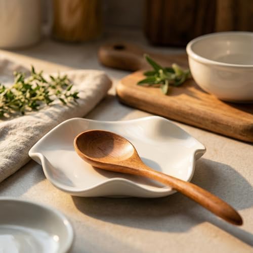 Ceramic Spoon Rest for Stove Top and Kitchen Counter, Utensil Holder