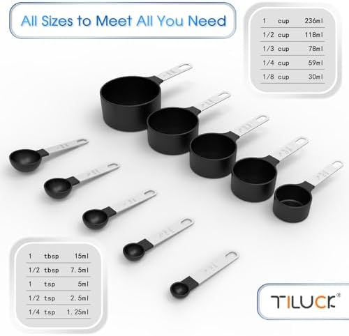 Measuring Cups & Spoons Set, Stackable Cups and Spoons