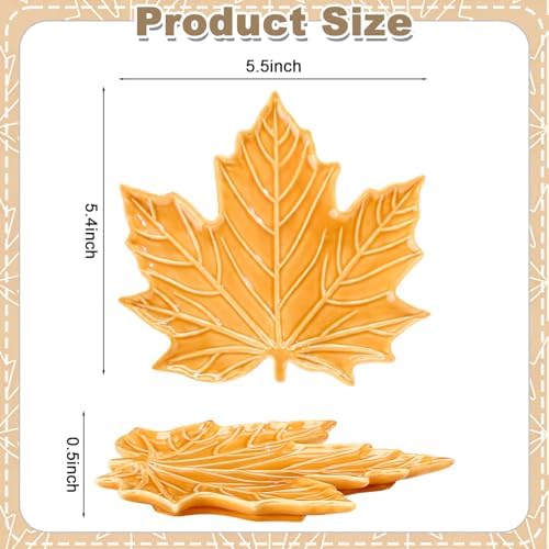3 Pcs Fall Maple Leaf Ceramic Spoon Rest for Stove Top
