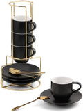 Lareina 3-Ounce Espresso Cups Set of 4, Small Stackable Coffee Cups