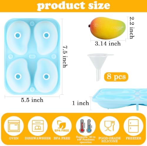 2 Pack Mango Silicone Mold, 3D Mango Shape Cake Mold
