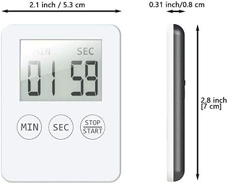 Attom Tech 2 Pack Slim Magnetic Digital Kitchen Timer
