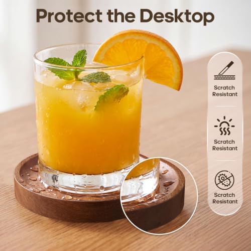 Wood Coasters Set of 8, Cute Drink Coasters with Holder for Desk