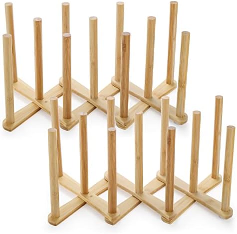 Lawei 2 Pack Bamboo Bottle Drying Rack, Retractable Bottle Cup Dish