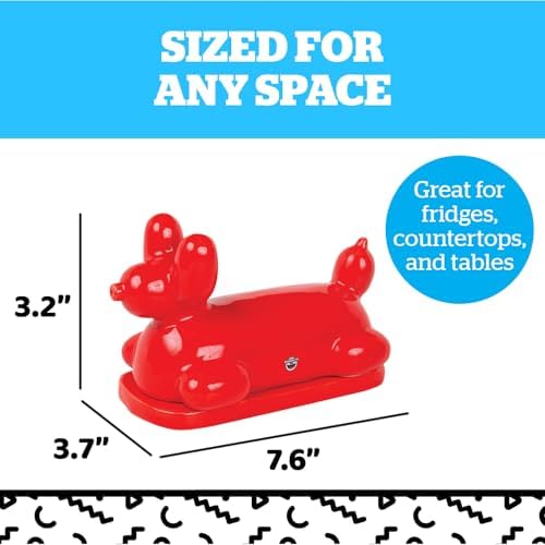 Red Balloon Dog Butter Dish, Ceramic Butter Stick-Shaped Lid, Holds 1