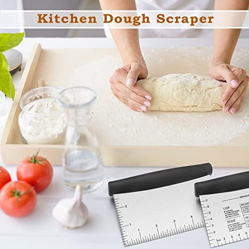 HaSteeL 2Pcs Bench Dough Scraper, Stainless Steel Griddle Chopper