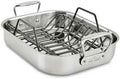 All-Clad Specialty Stainless Steel Roaster with Nonstick Rack 11x14 Inch Oven Broiler Safe 600F Roaster Pan, Pots and Pans, Bakeware, Silver