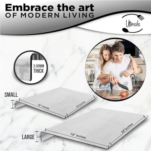 Acrylic Cutting Boards with Counter Lip, Clear, 2 PCS