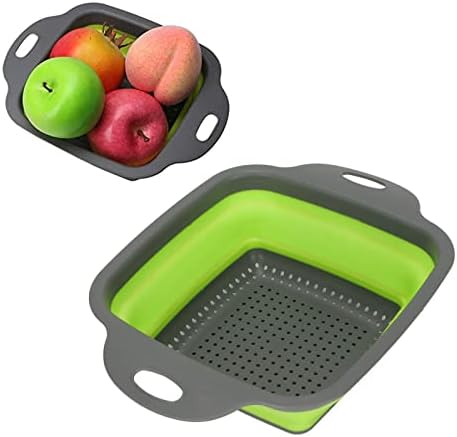 Collapsible Colander Set, Silicone Kitchen Strainer Set, Colander for