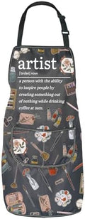 JNIAP Artist Definition Apron Painting Artist Apron with Pockets Paint