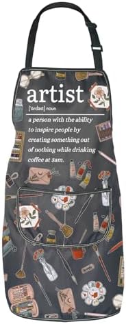 JNIAP Artist Definition Apron Painting Artist Apron with Pockets Paint
