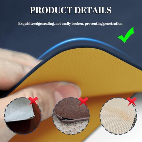 BLESWIN Faux Leather Placemats, PU Dining Table, Waterproof and Oil