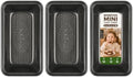 HONGBAKE 3 Pack Nonstick Mini Loaf Pans, 6 x 3.3 x 2 Inch Small Bread