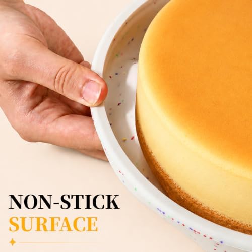 Vinino 8 Inch Silicone Round Cake Pans, Set of 2
