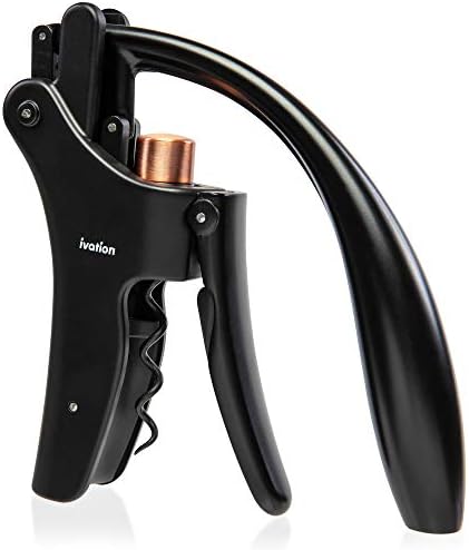 Ivation Wine Bottle Opener | Manual Handheld Corkscrew with Ergonomic