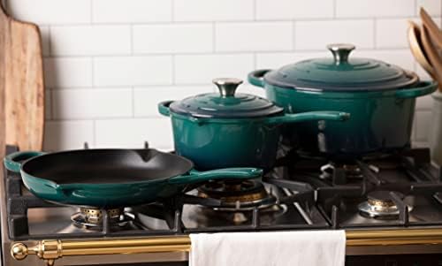 Larder & Vine 9 Piece Enameled Cast Iron Cookware Set, Oven Safe and