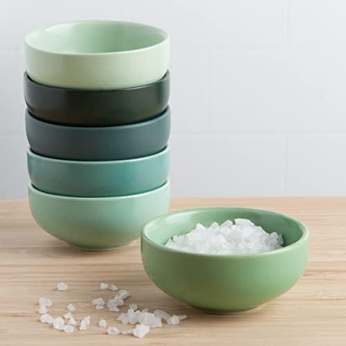 Now Designs Leaf Ceramic Pinch Bowl Set, Mini Bowls for Dipping and