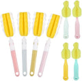 4PCS Baby Bottle Brush Set - Milk Bottle & Nipple Cleaner with 4