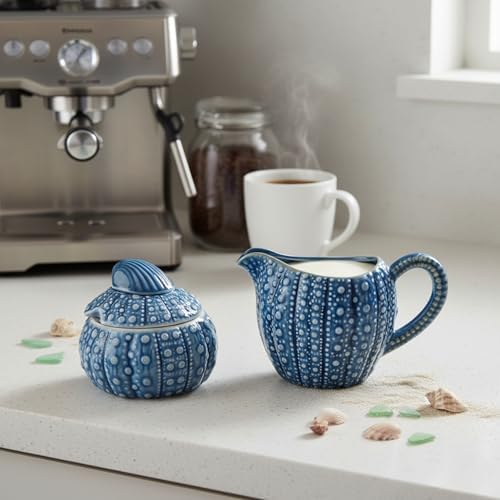Blue Sky Ceramics Blue Urchin Sugar Bowl, Multi (14883)