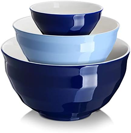 DOWAN Mixing bowls, 4.25/2/0.5 Qt Ceramic Mixing Bowls for Kitchen