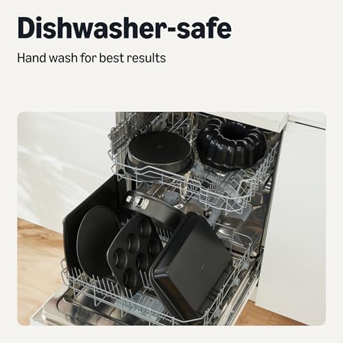 Amazon Basics Nonstick Bakeware 6-Piece Set, Stackable, Dishwasher and Oven-Safe, Baking Pan