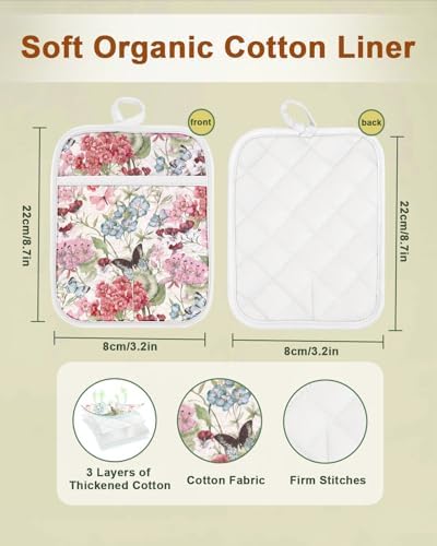 Swooflia 100% Cotton Pot Holders, 2 Pack Set